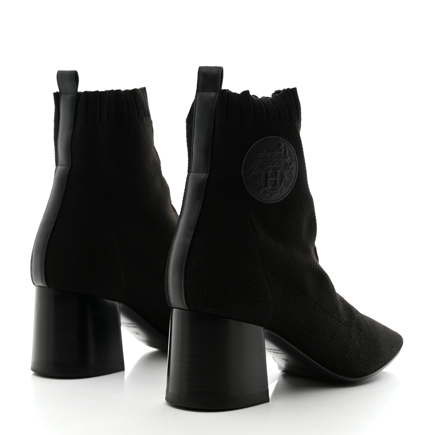 Knit Calfskin Volver 60 Ankle Boots 35 Black