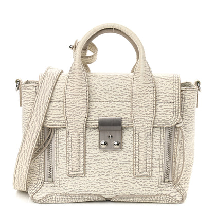 3.1 Phillip Lim Shark Embossed Textured Calfskin Mini Pashli Satchel Ivory Dove 1 of 12
