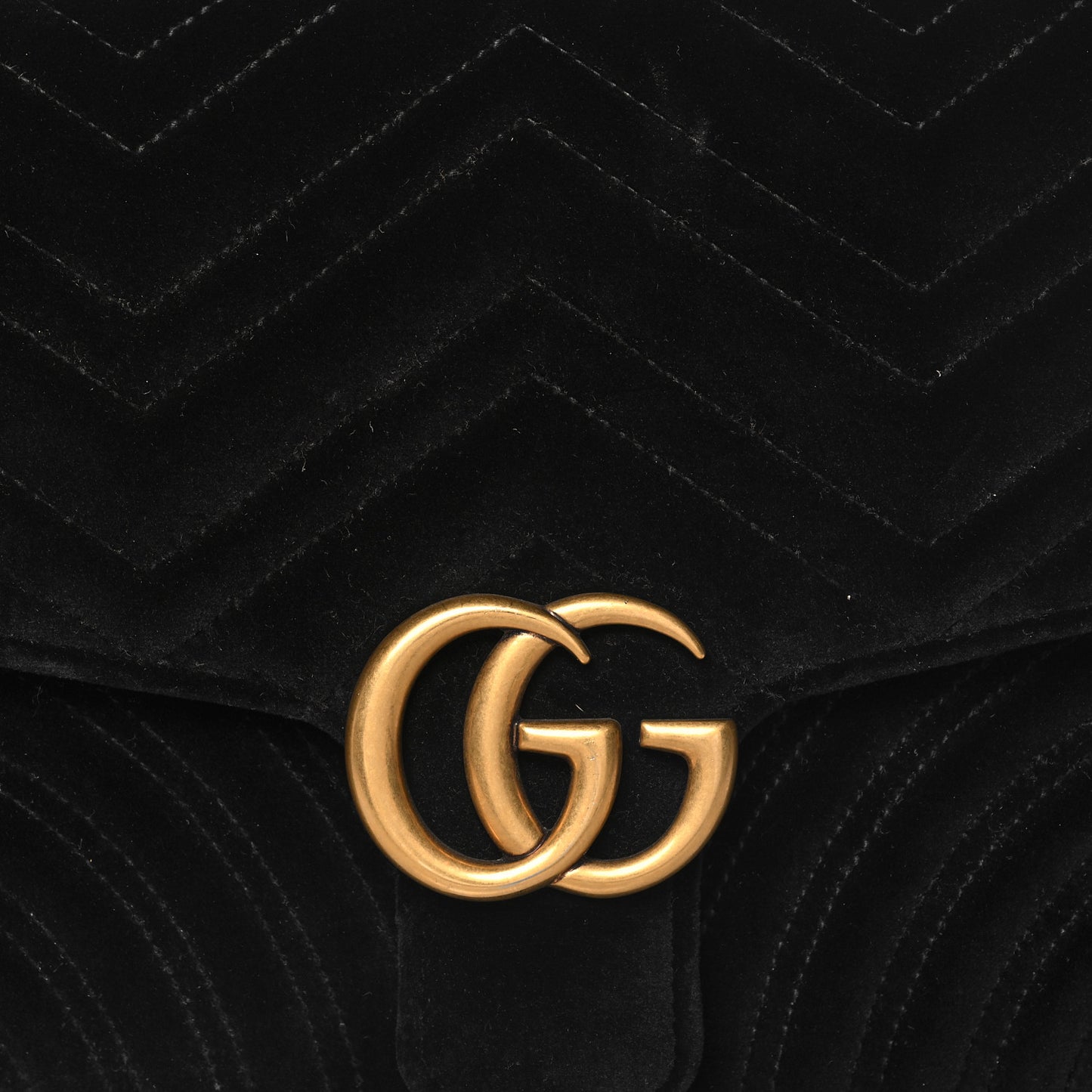 Velvet Matelasse GG Marmont Clutch Black