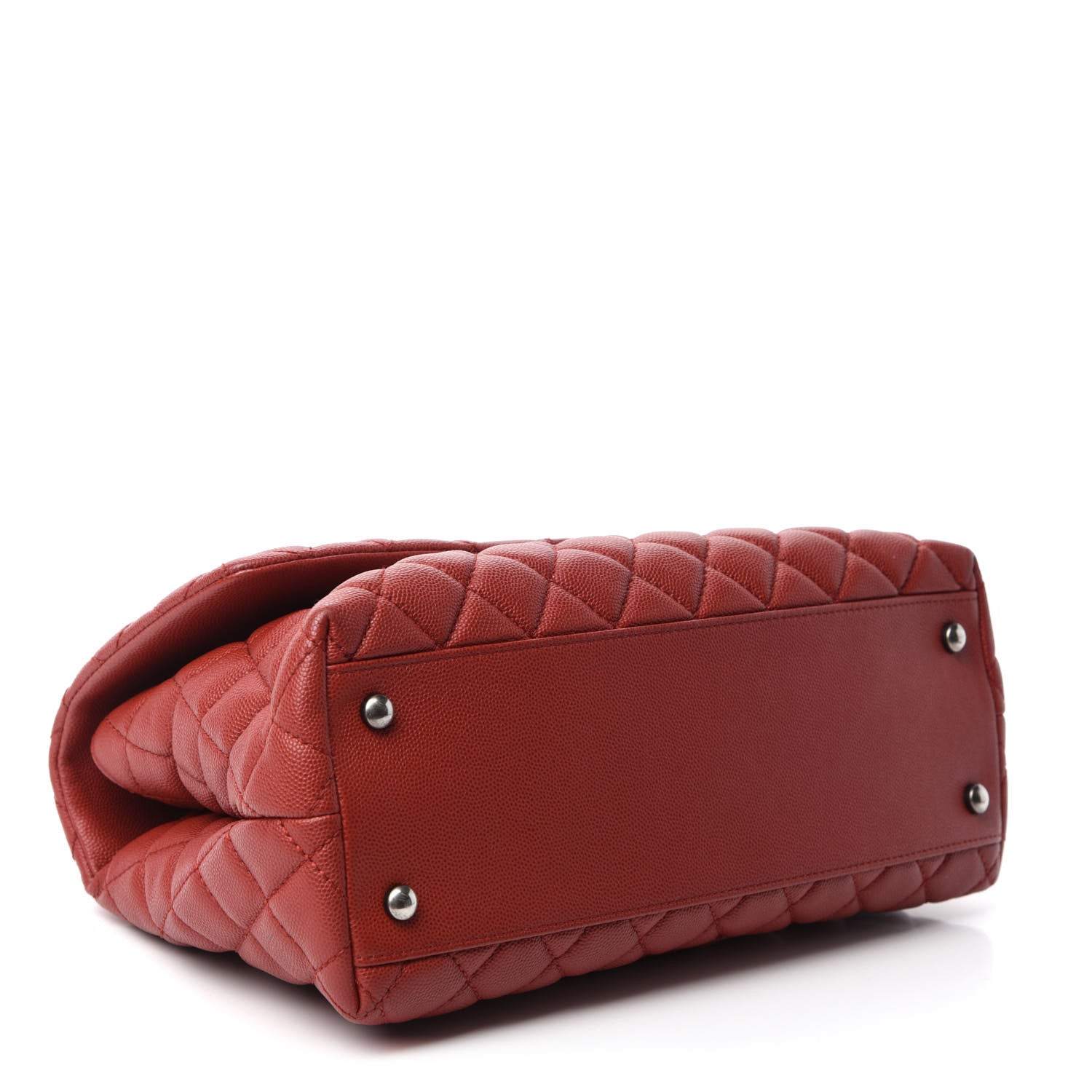 Chanel Caviar Quilted Small Coco Handle Flap Dark Red 4 of 12