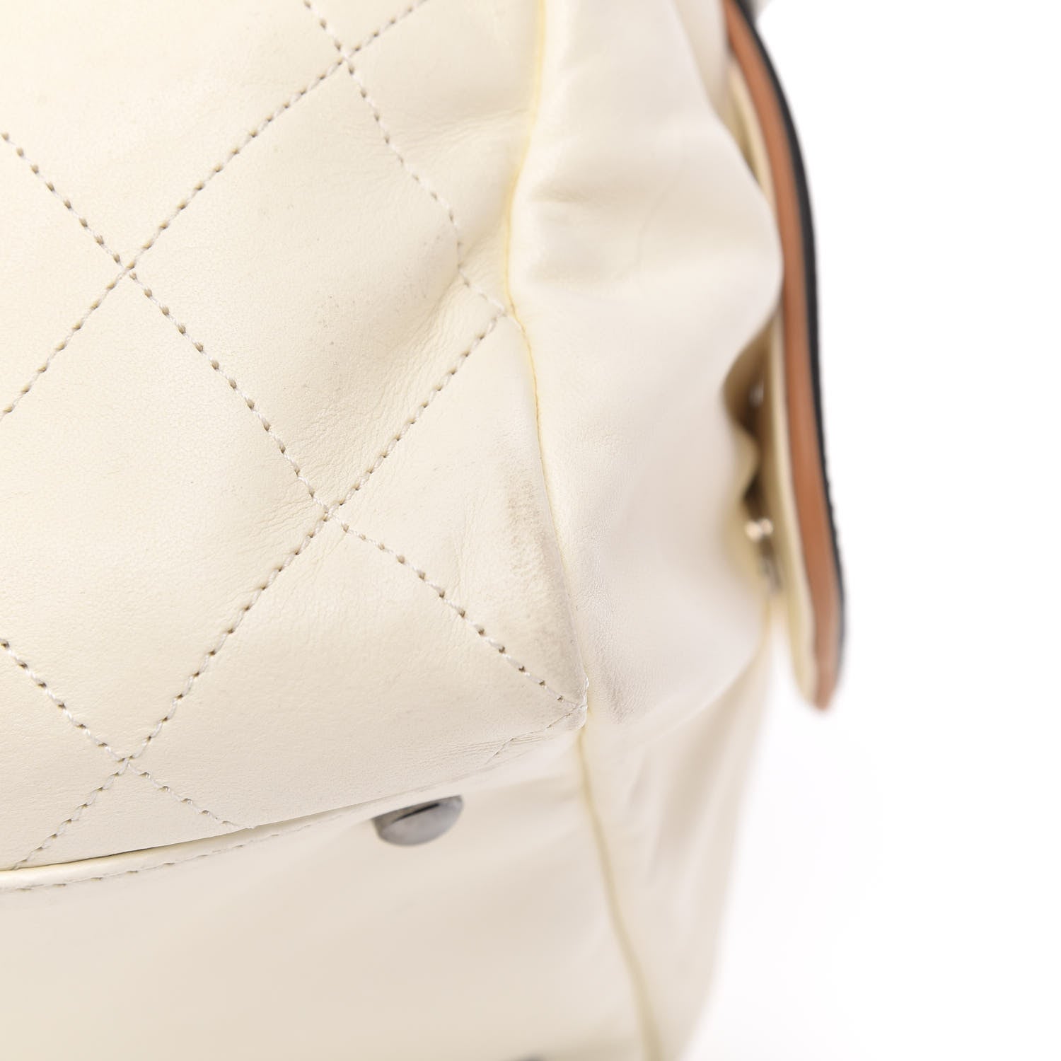 Chanel Lambskin Quilted Bowler White 10 of 11