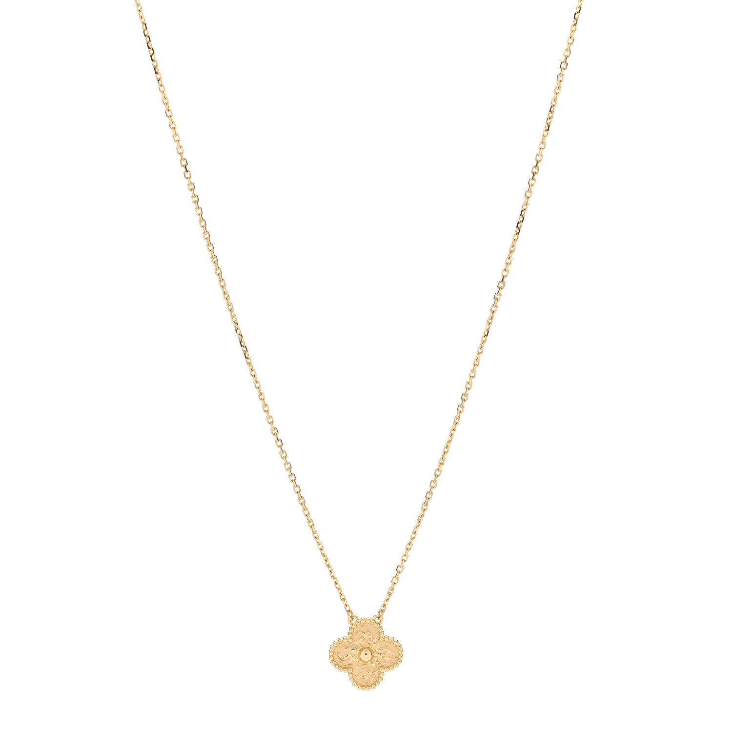 Van Cleef & Arpels 18K Yellow Gold Vintage Alhambra Pendant Necklace 1 of 7
