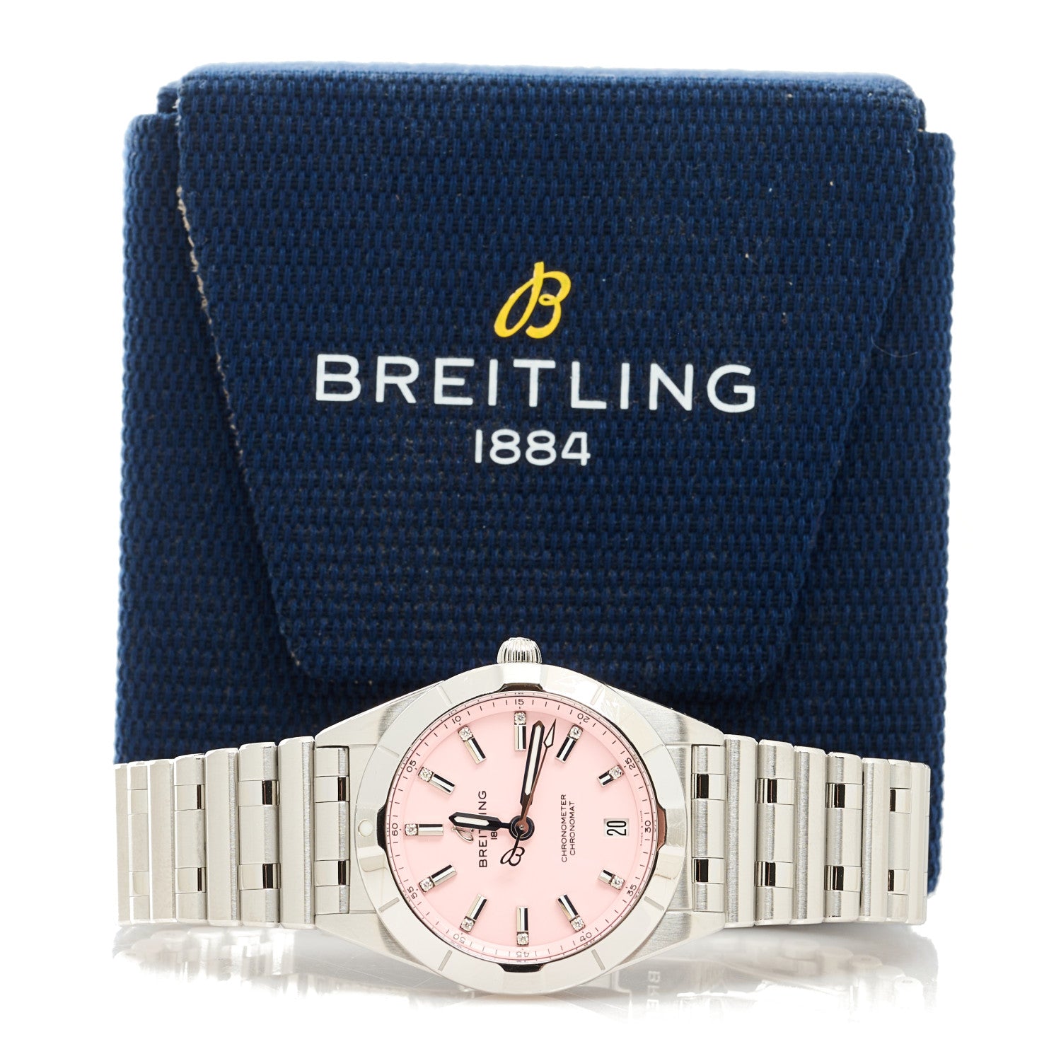 Breitling Stainless Steel Diamond 32mm Chronomat Quartz Watch Pink A77310101K1A1 5 of 5