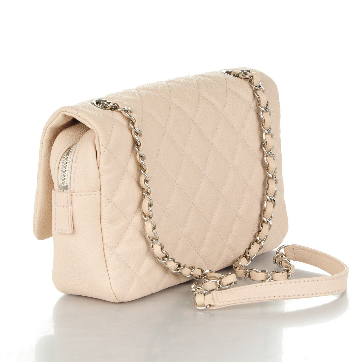 Chanel Caviar Quilted Medium Casual Journey Flap Light Pink 3 of 8