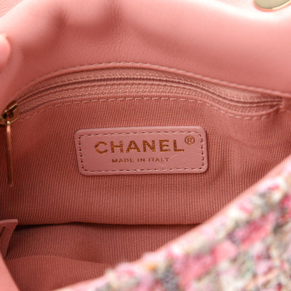 Chanel Tweed Mini Pearl Handle Flap Pink Beige Orange Ecru 6 of 9