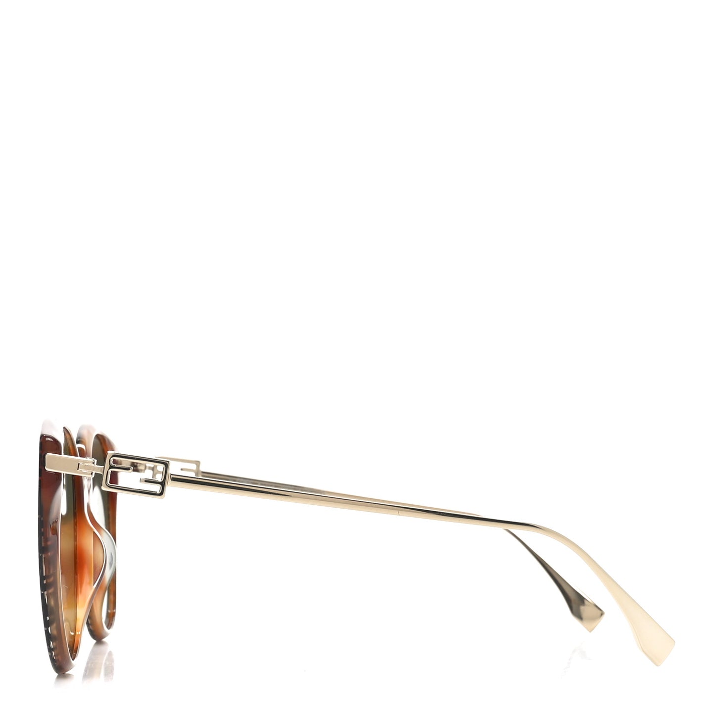 Metal Cat Eye Sunglasses FF400471 Gold Brown