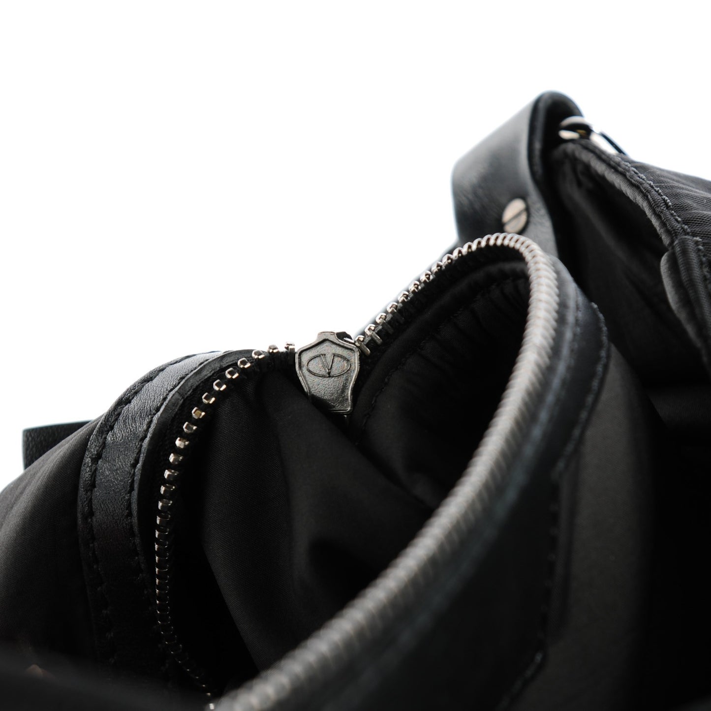 Nylon Rockstud Vertical Tote Black