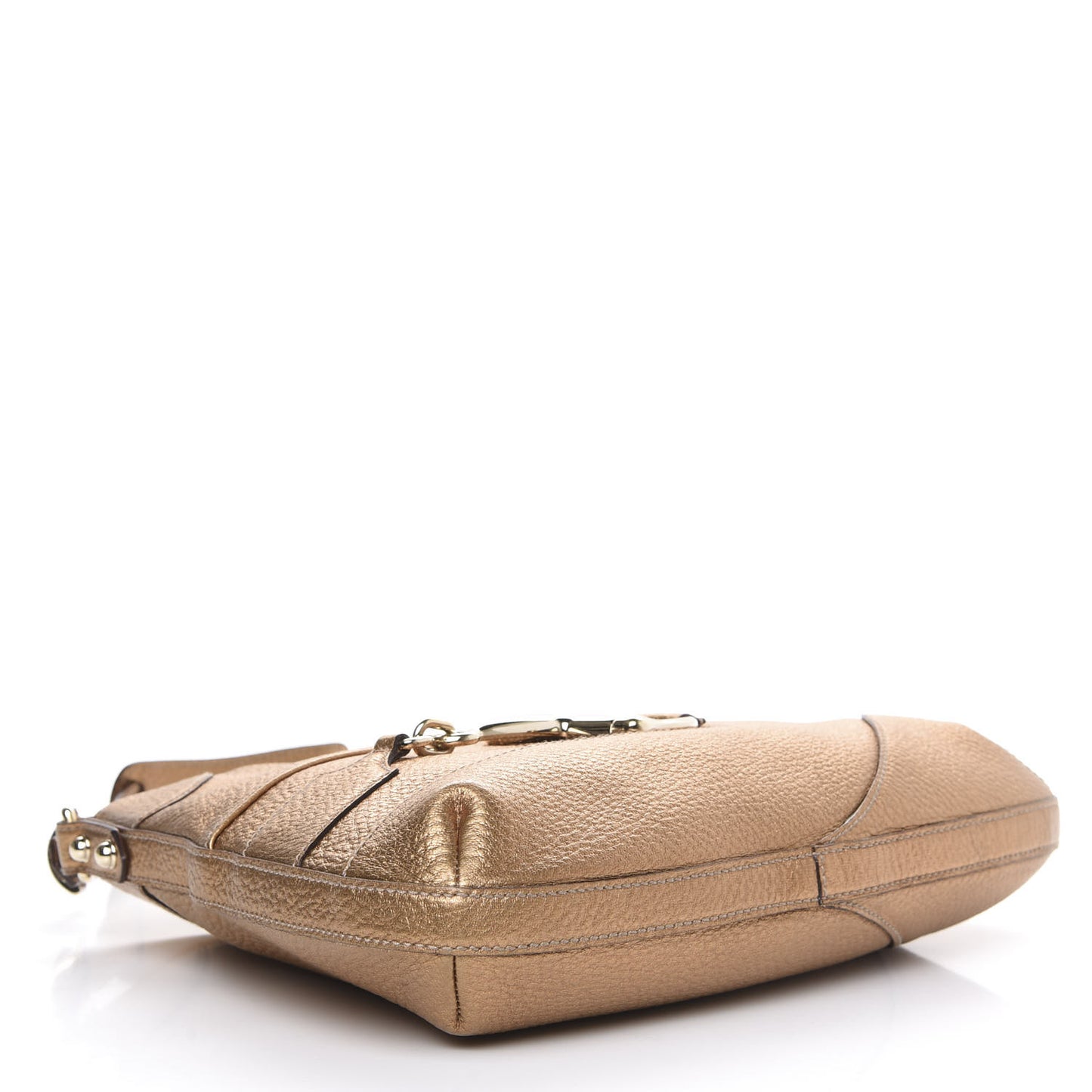 Metallic Pebbled Calfskin Hasler Hobo Gold