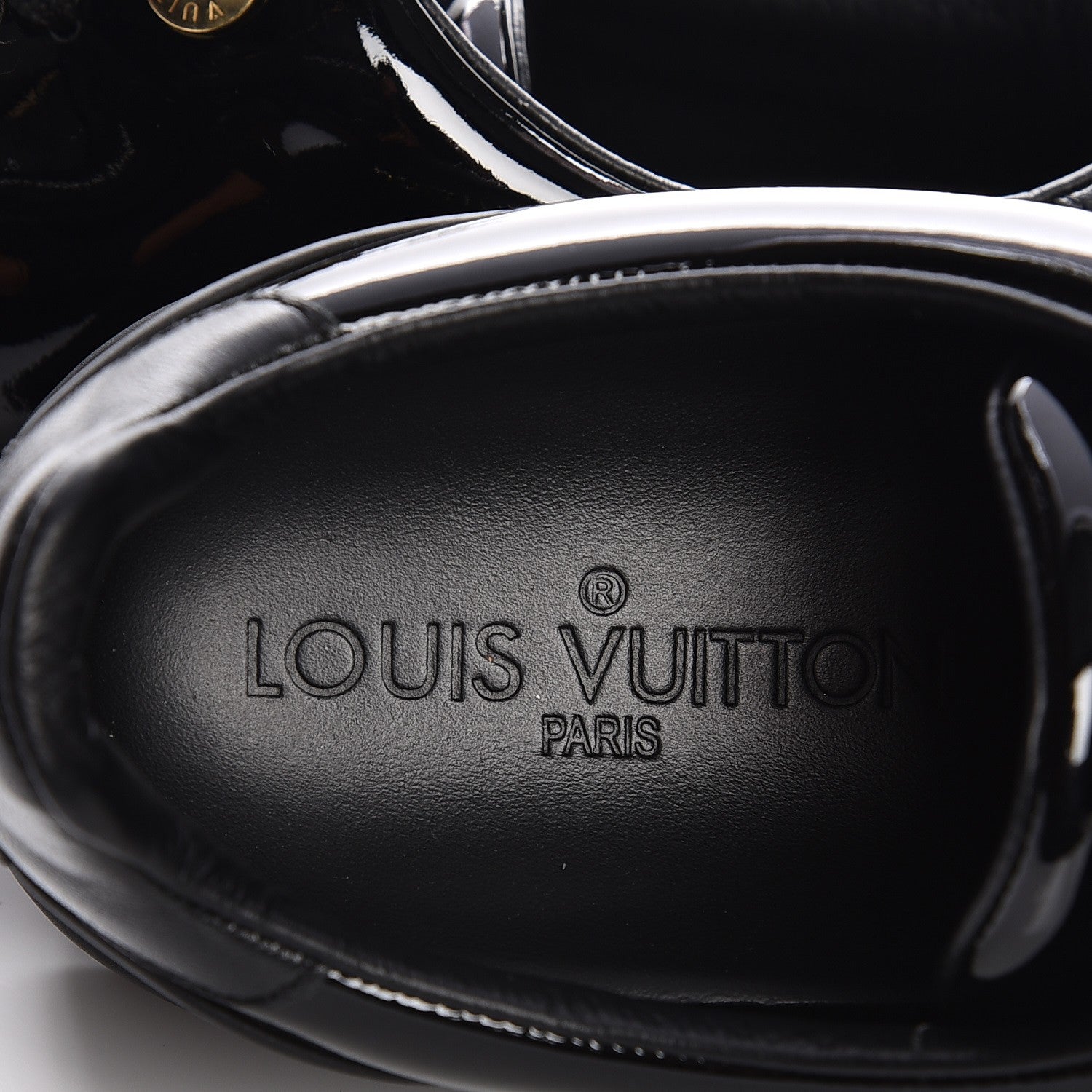 Louis Vuitton Patent Calfskin Frontrow Sneakers 37 Black 9 of 9