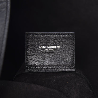 Saint Laurent Calfskin Crocodile Embossed Large Shopper Tote Black 7 of 14