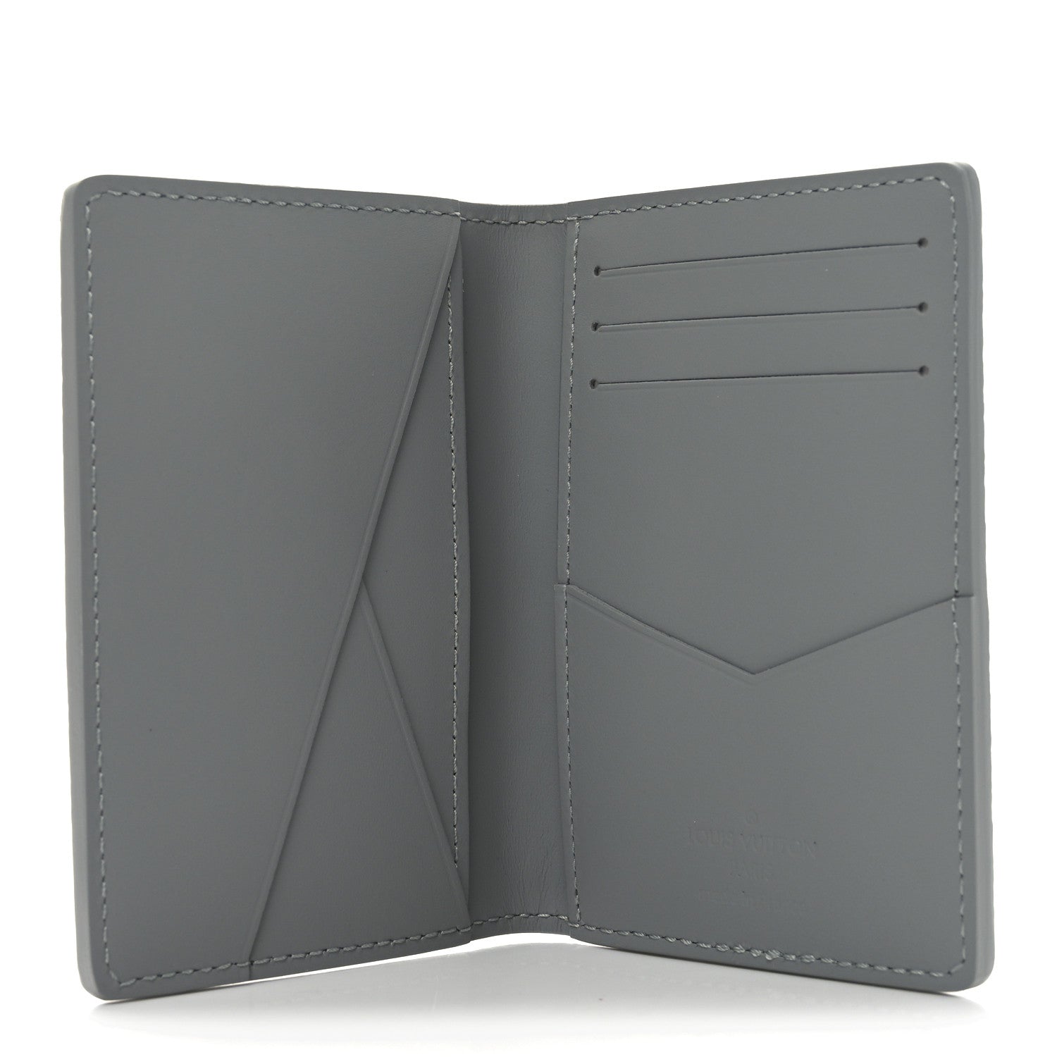 Louis Vuitton Grained Calfskin Aerogram Pocket Organizer Gray 5 of 6
