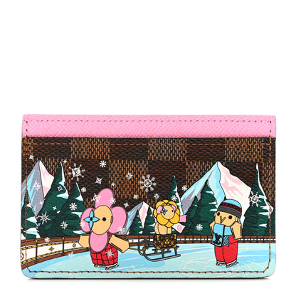 Louis Vuitton Damier Ebene 2023 Christmas Animation Alpine Cardholder Pink 1 of 7
