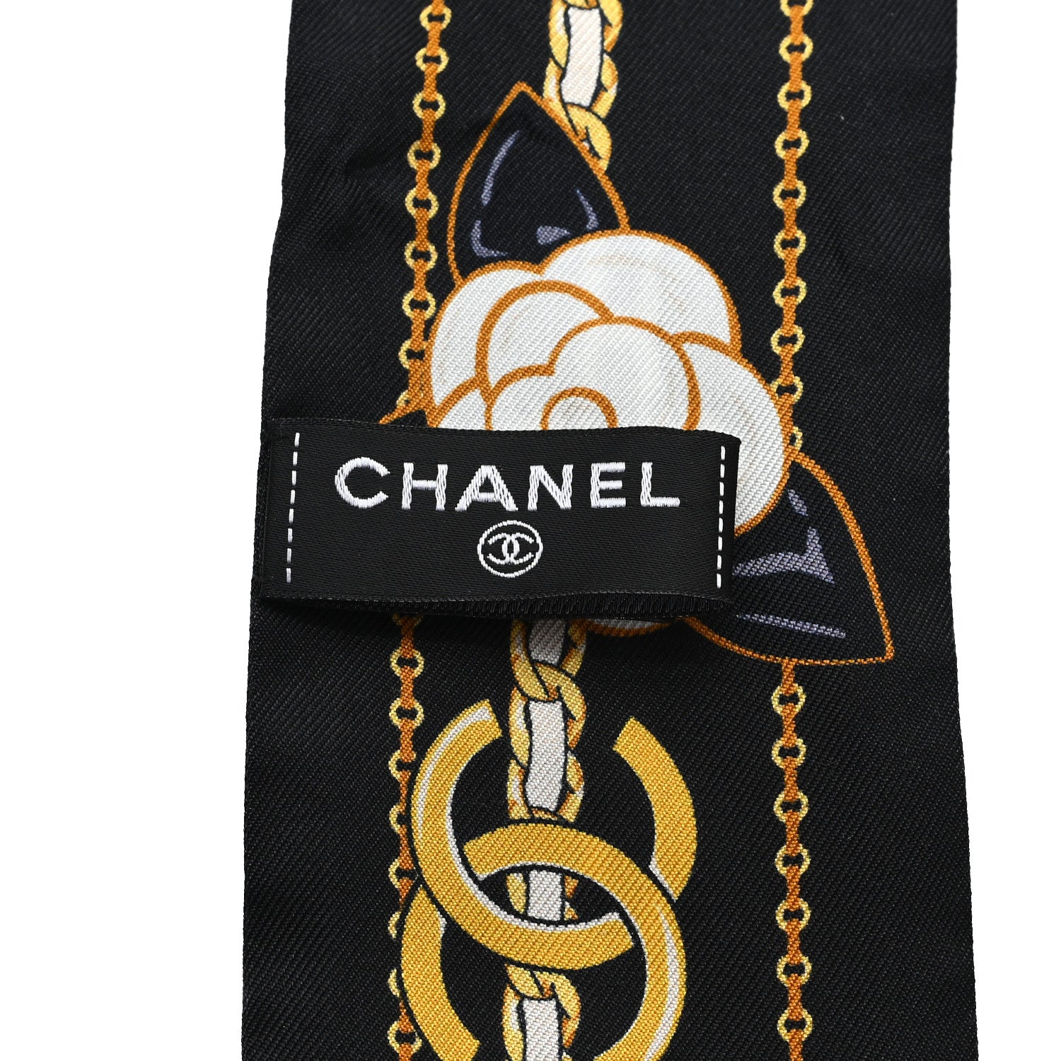 Chanel Silk CC Chain Slim Bandeau Black Gold 3 of 4