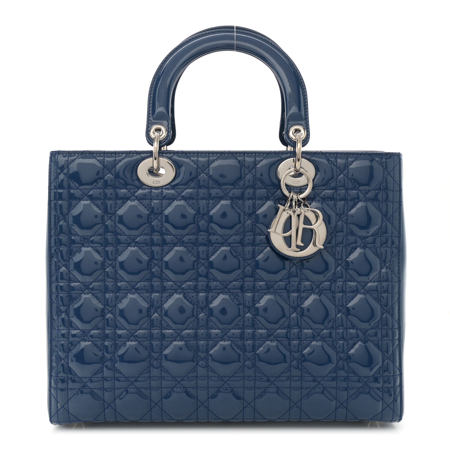 Christian Dior Patent Cannage Large Lady Dior Blue 1 of 11