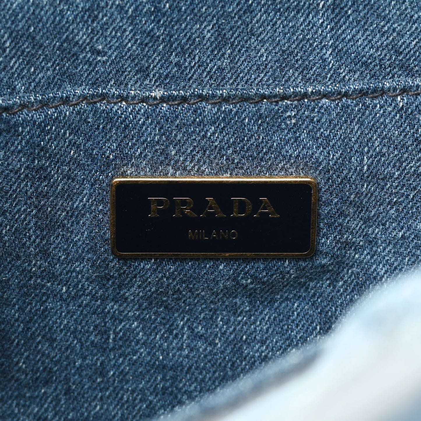 Denim Logo Tote Bleu