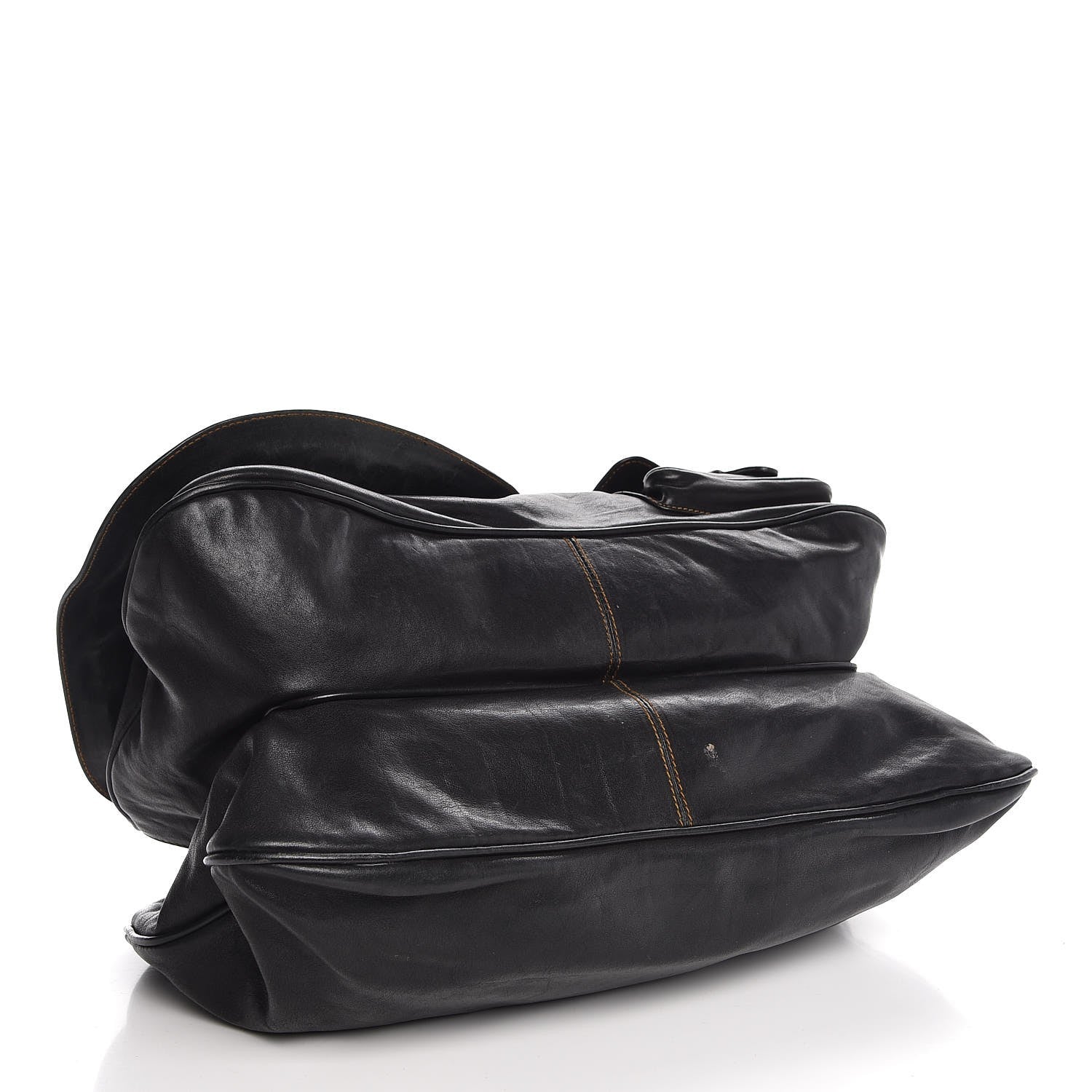 Christian Dior Calfskin Medium Gaucho Double Saddle Bag Black 4 of 12