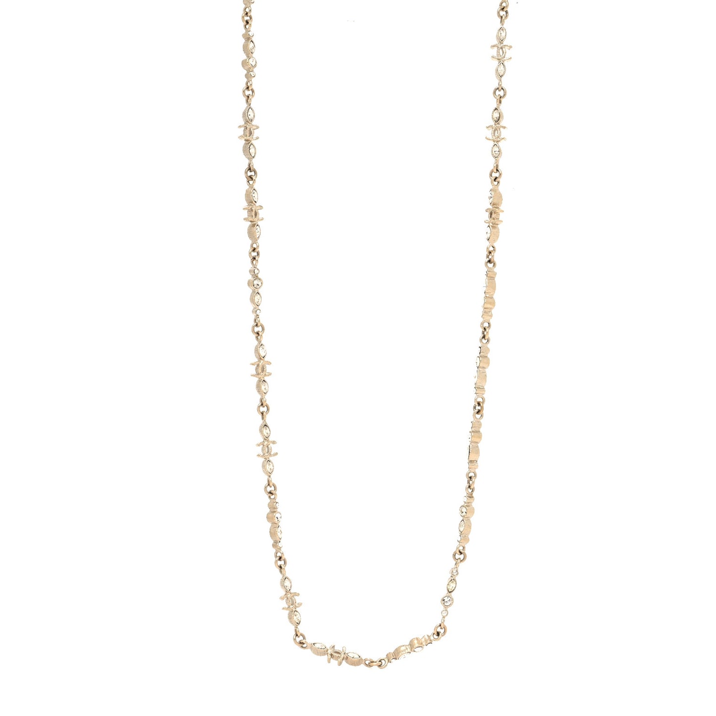 Crystal CC Long Necklace Gold