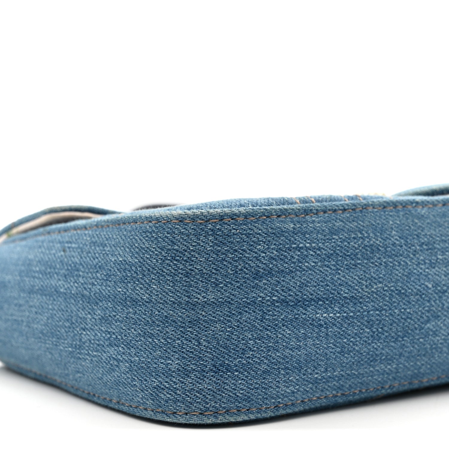 Gucci Denim Matelasse Mini Pearly GG Marmont Shoulder Bag Blue 9 of 11