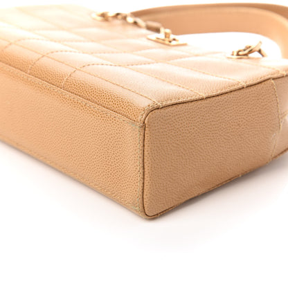 Chanel Caviar Chocolate Bar Quilted Shoulder Bag Beige 7 of 10