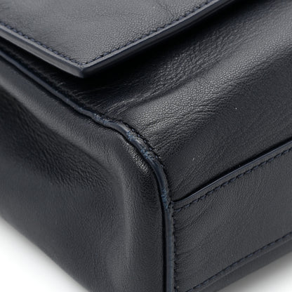 Saint Laurent SAINT LAURENT Smooth Calfskin Suede Medium Reversible Monogram Kate Satchel Navy 10 of 13