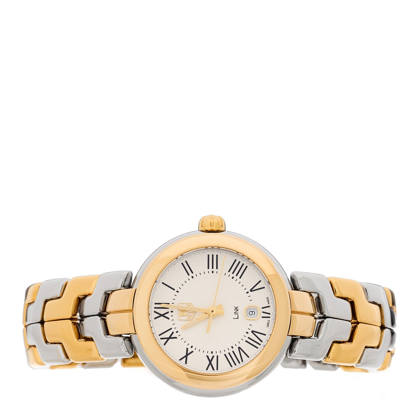 Stainless Steel 18K Yellow Gold 29mm Link Quartz Watch WAT1452