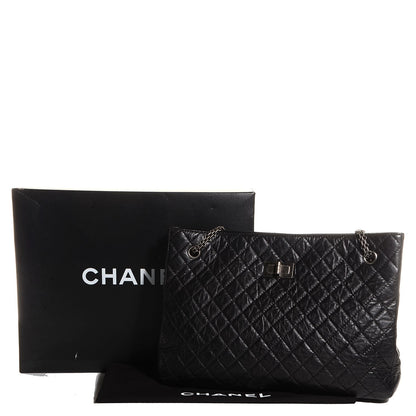 Chanel Aged Calfskin Quilted Reissue 2.55 Tote Black 8 of 8