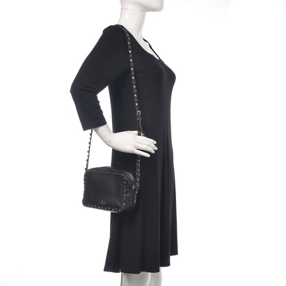 Valentino Garavani Grained Calfskin Onyx Rockstud Rolling Camera Crossbody Bag Black 2 of 10