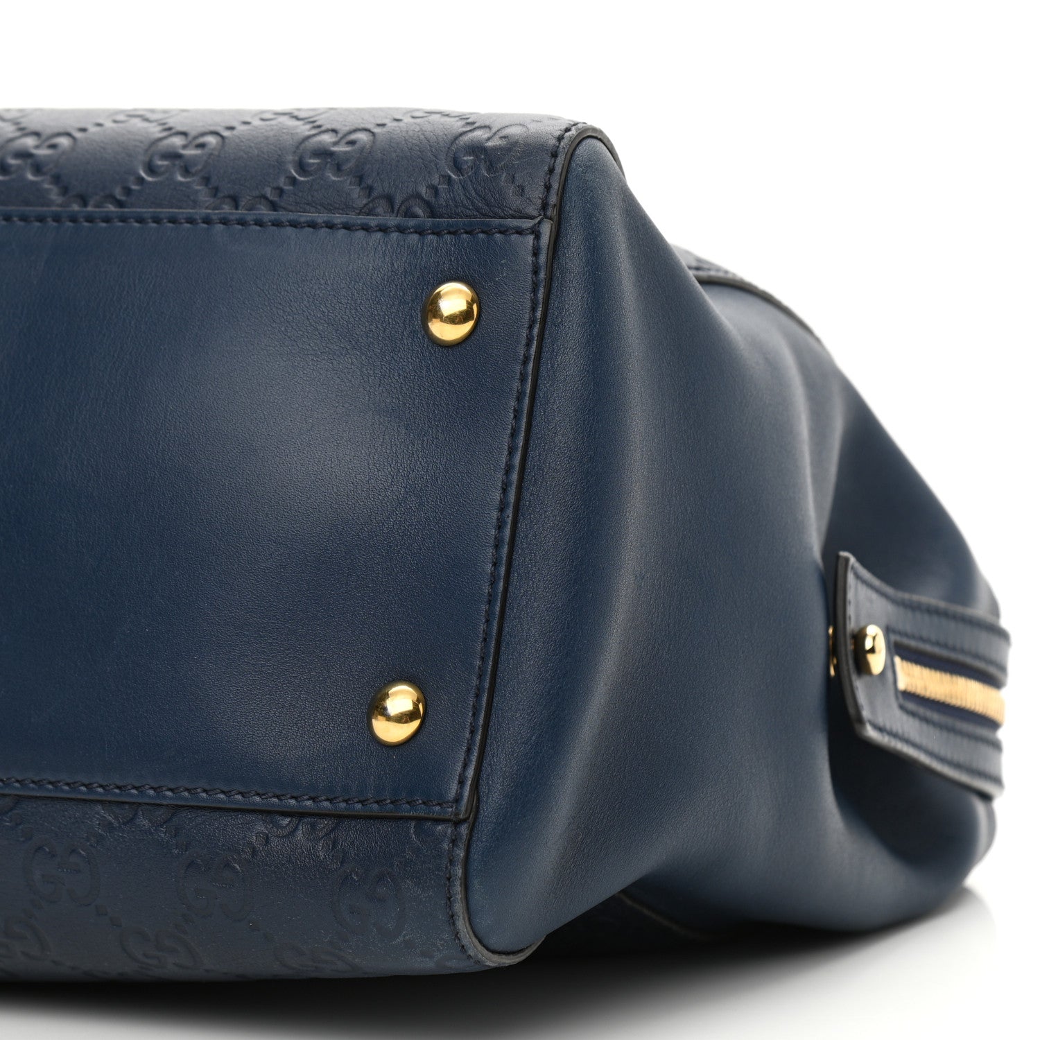 Gucci Guccissima Signature Large Chain Shoulder Bag Blue 10 of 11
