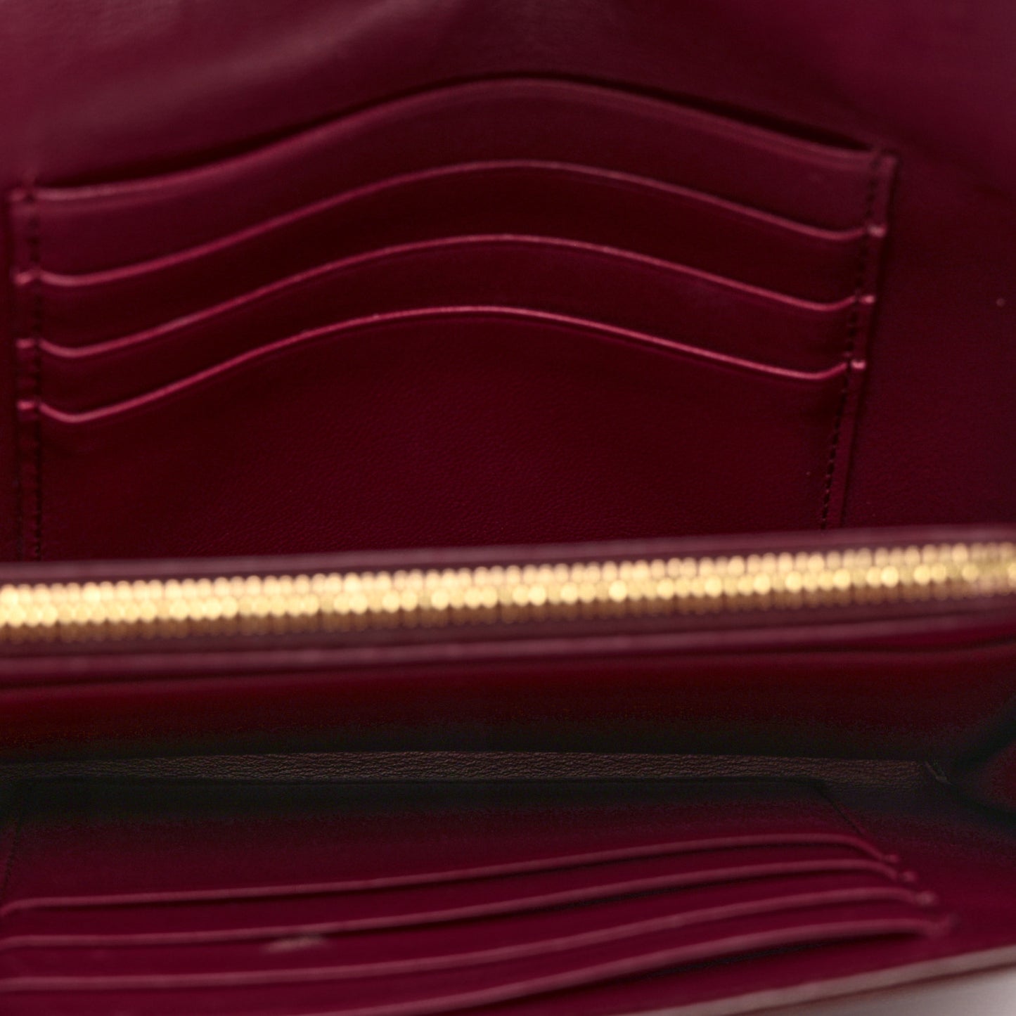 Grained Calfskin Medium Trotteur Multifunction Flap Wallet Plum