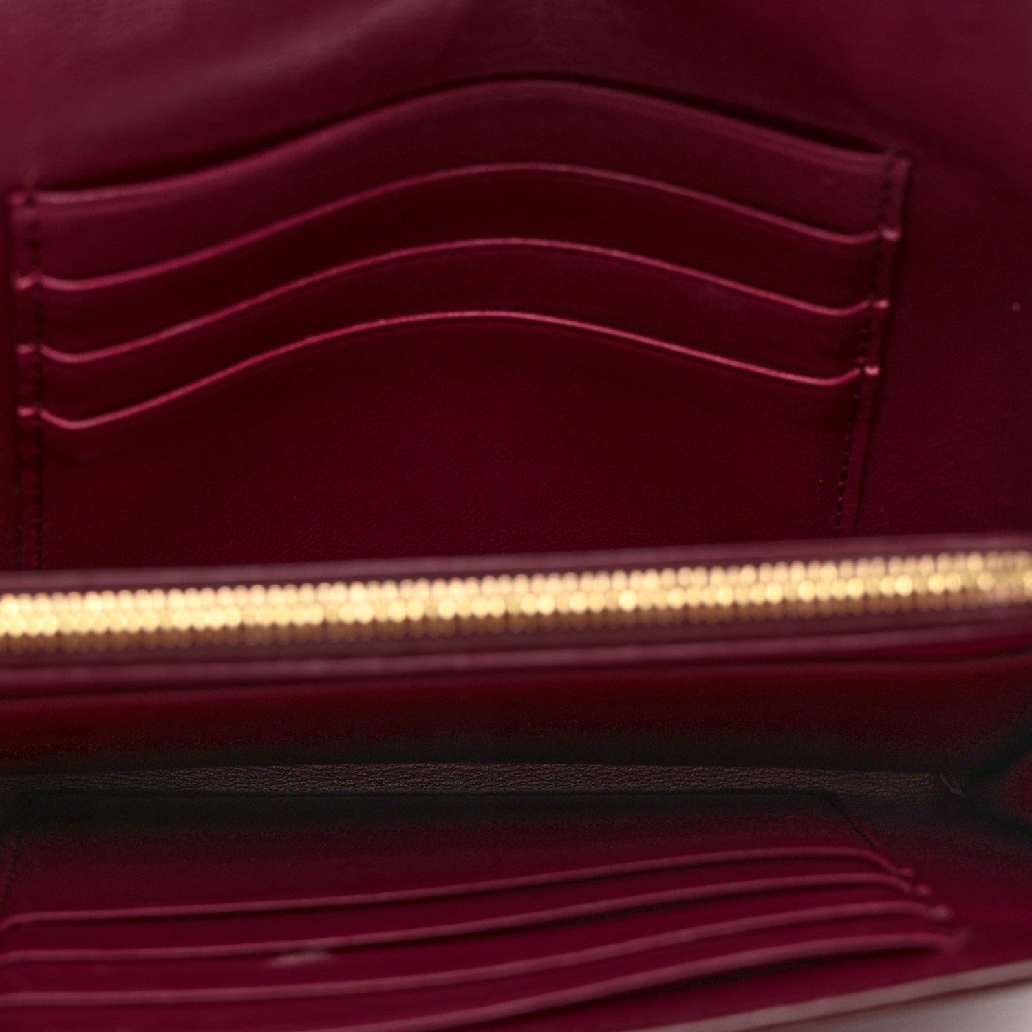 Celine Grained Calfskin Medium Trotteur Multifunction Flap Wallet Plum 5 of 7