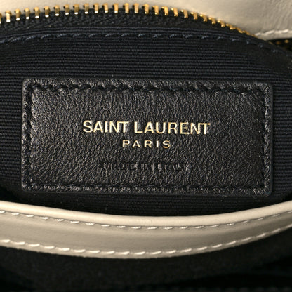 Saint Laurent Calfskin Y Quilted Monogram Toy Loulou Crossbody Bag Crema Soft 7 of 10