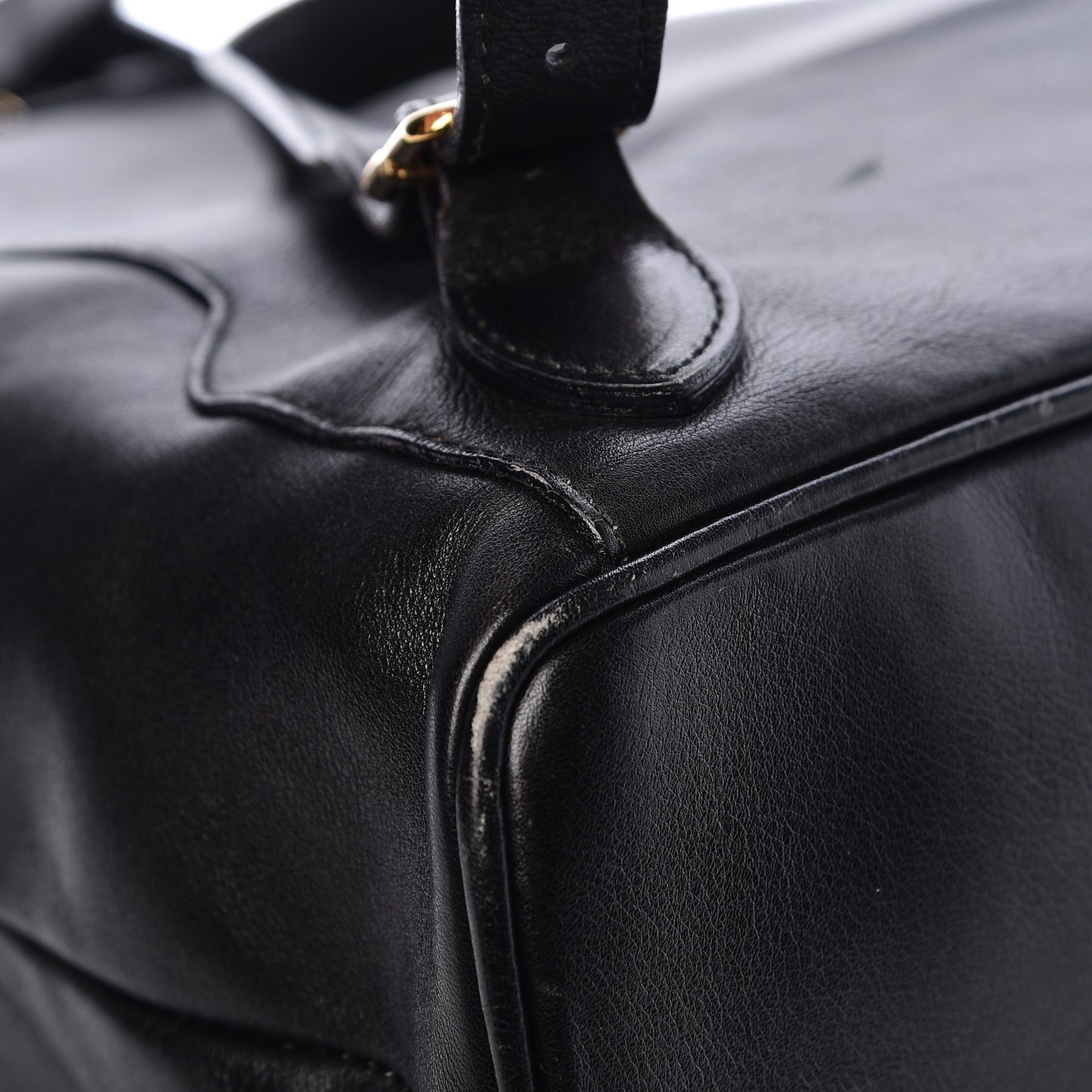 Calfskin Bamboo Backpack Black