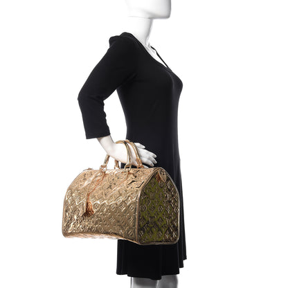 Louis Vuitton Monogram Miroir Speedy 35 Gold 2 of 9