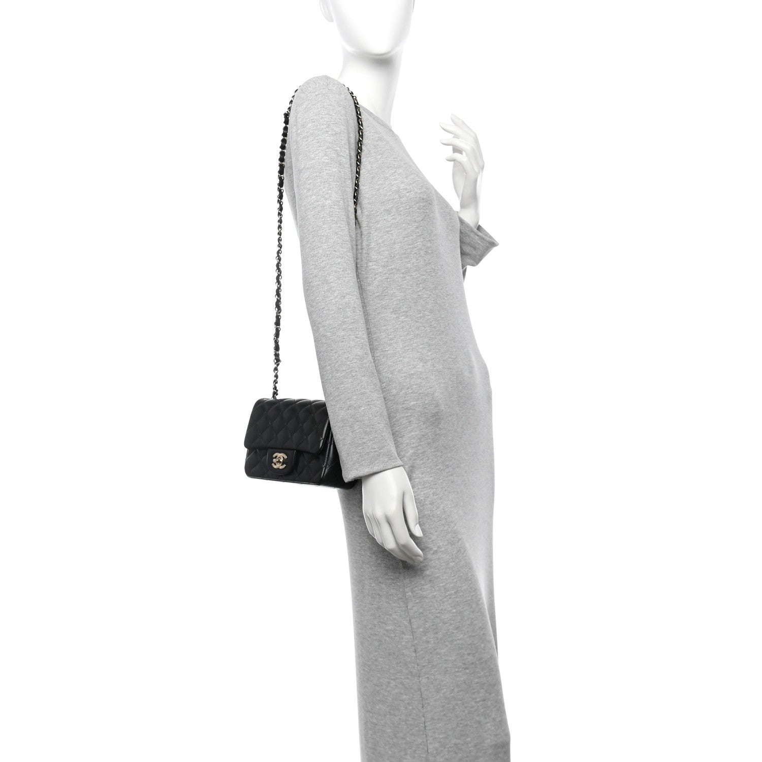 Chanel Lambskin Quilted Mini Square Flap Black 2 of 10
