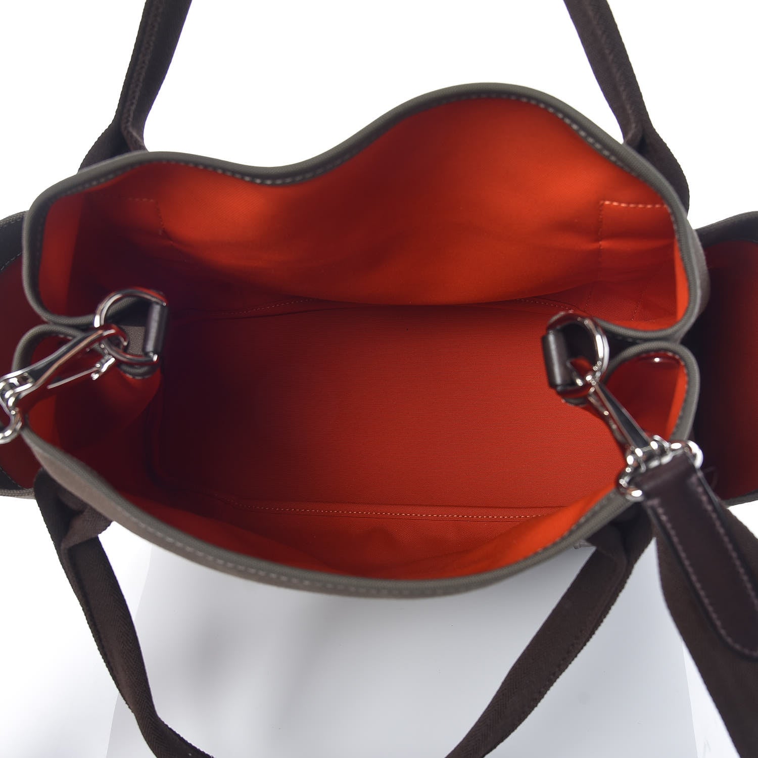 Hermes Toile Sac De Pansage Groom Kaki Feu 9 of 11