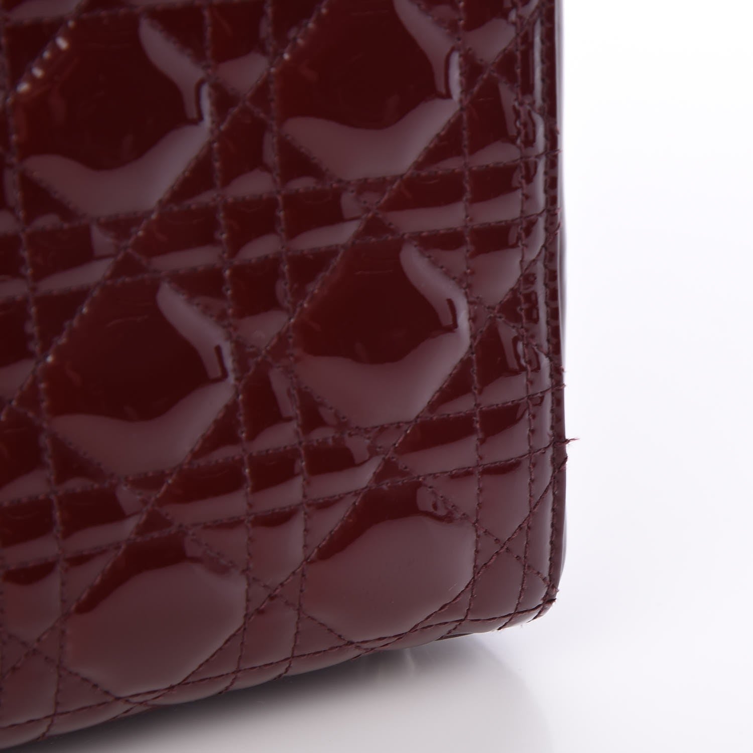Christian Dior Patent Cannage Large Lady Dior Red 5 of 9