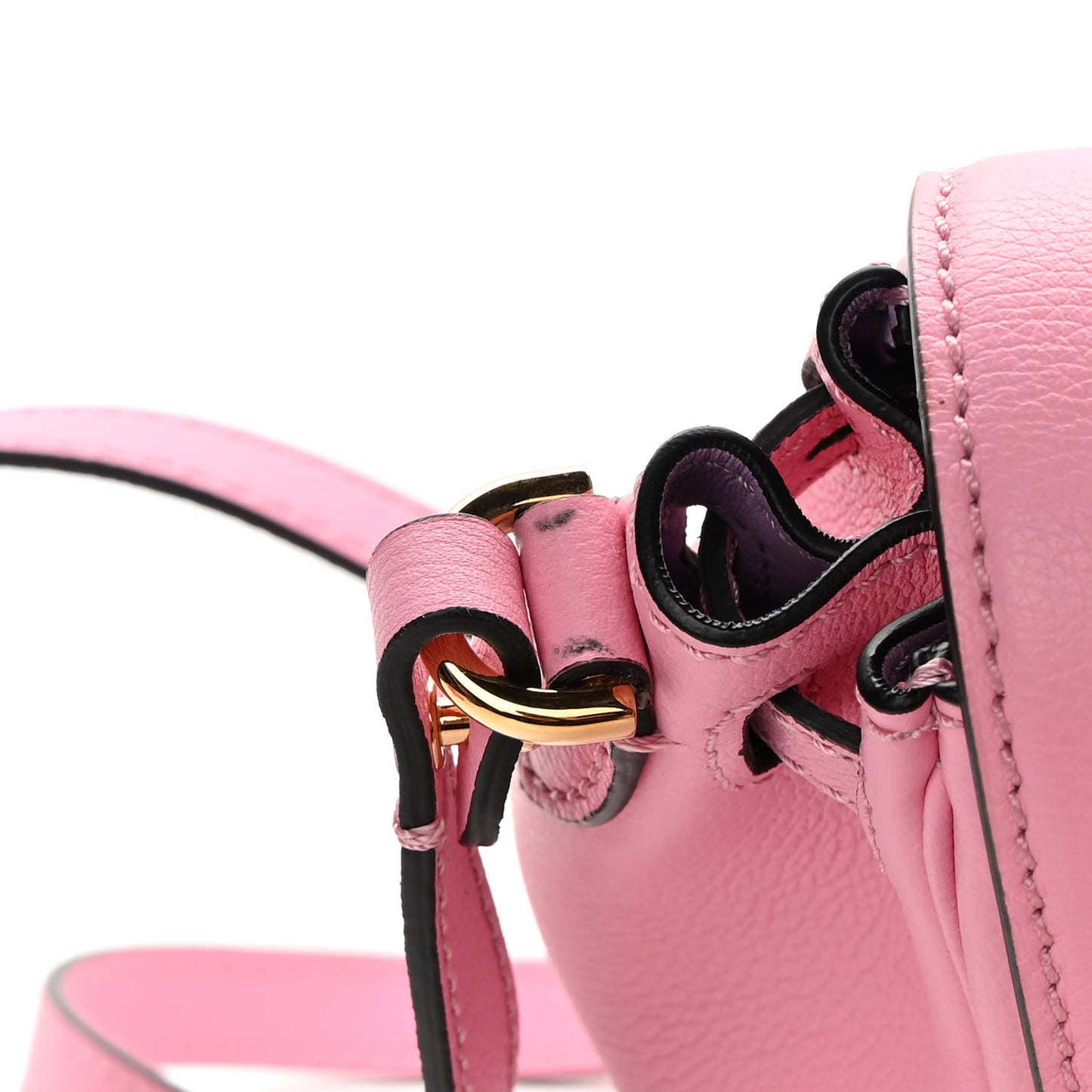 Grained Calfskin Small La Medusa Top Handle Bag Pink