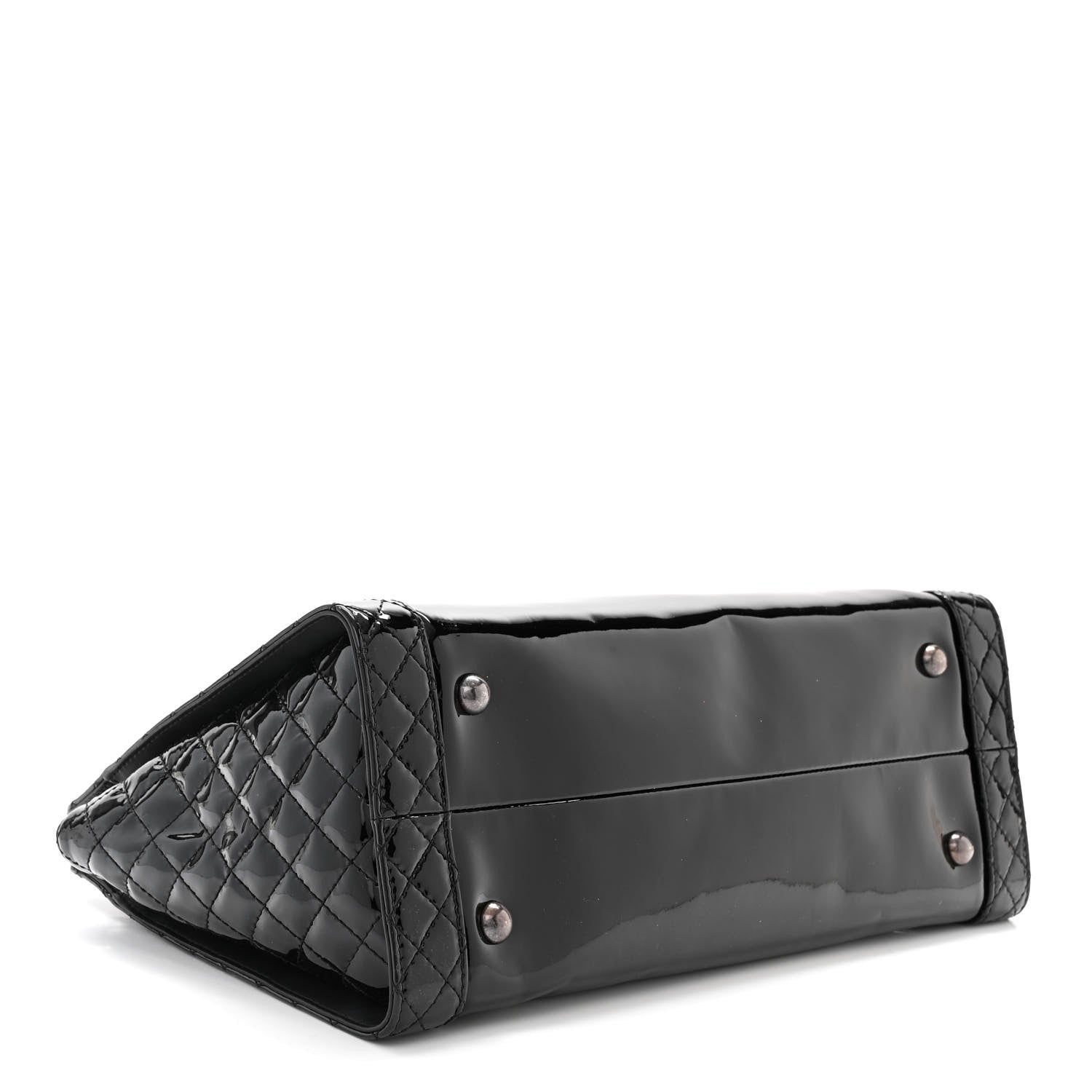 Chanel Patent Quilted Reverso Boy Tote Black 4 of 10