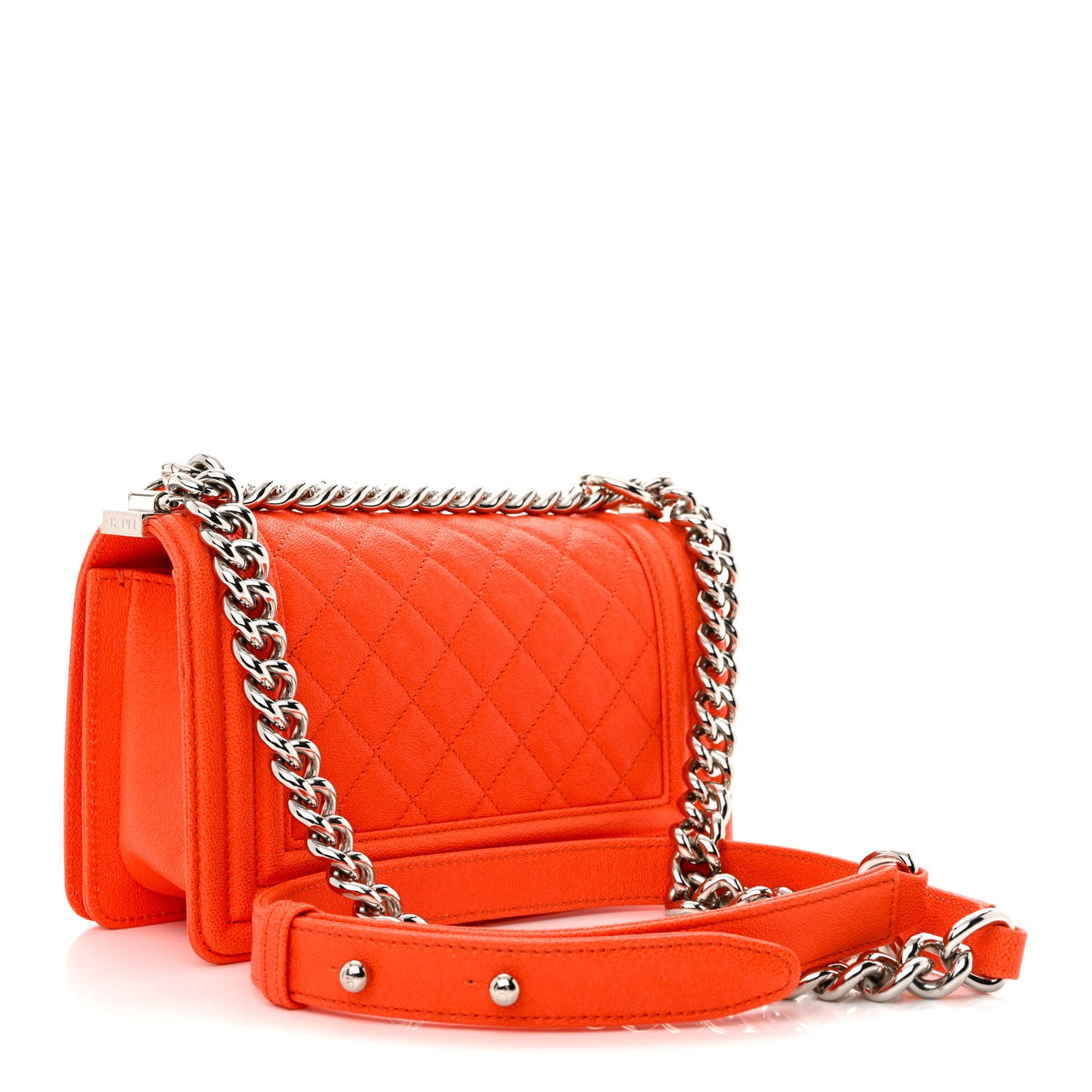 Chanel Caviar Quilted Small Boy Flap Orange 3 of 10