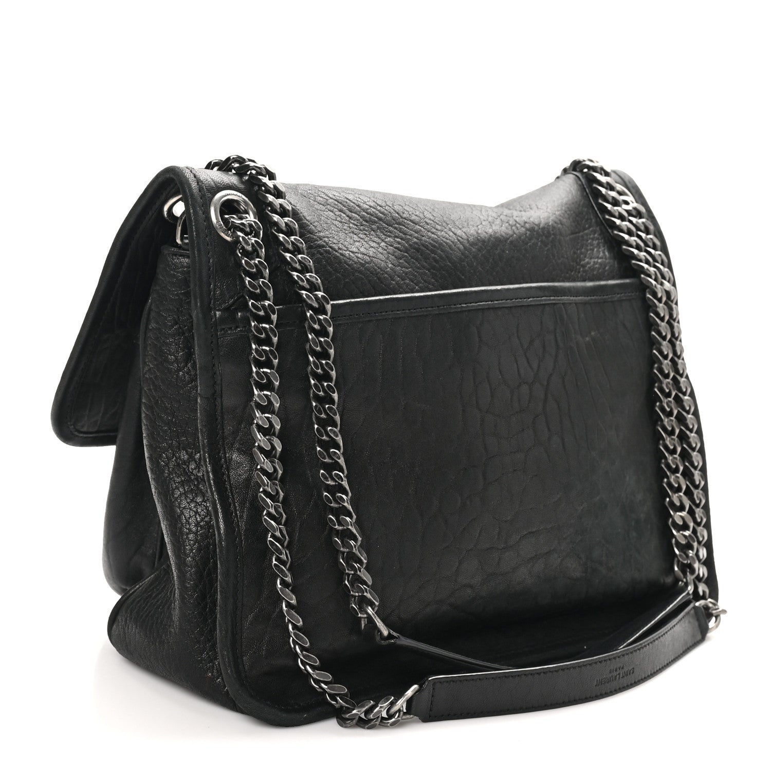 Saint Laurent Grained Lambskin Monogram Medium Niki Chain Satchel Black 3 of 10