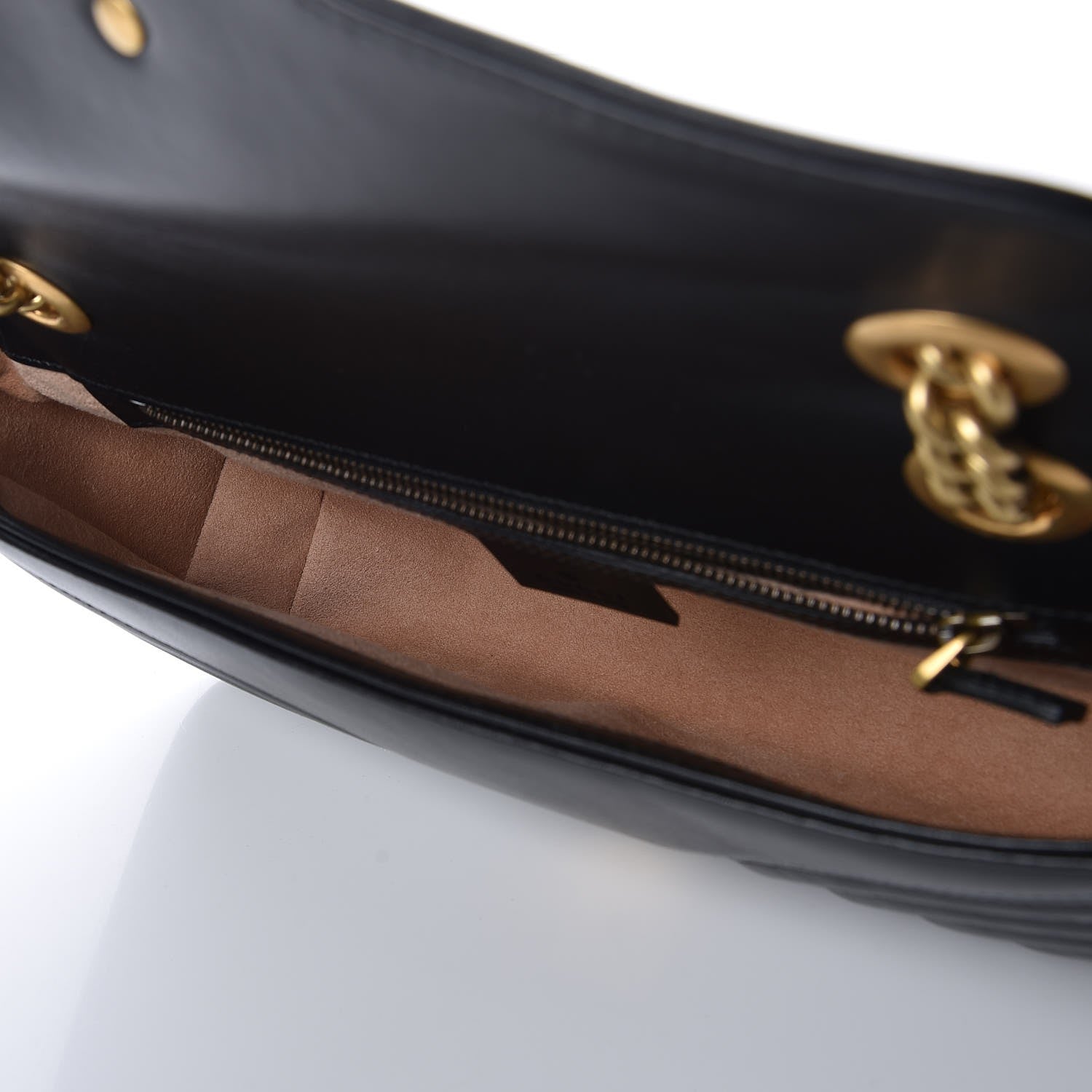 Gucci Calfskin Matelasse Small GG Marmont Shoulder Bag Black 5 of 7