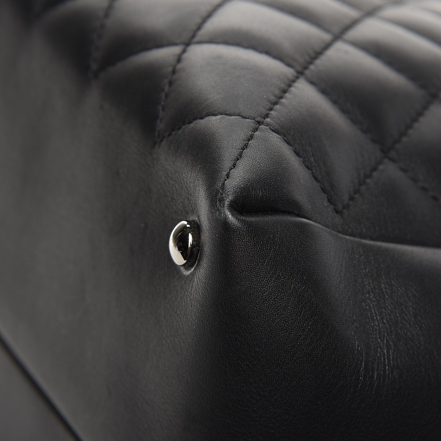 Calfskin Quilted Feather Weight Bowling Bag Black