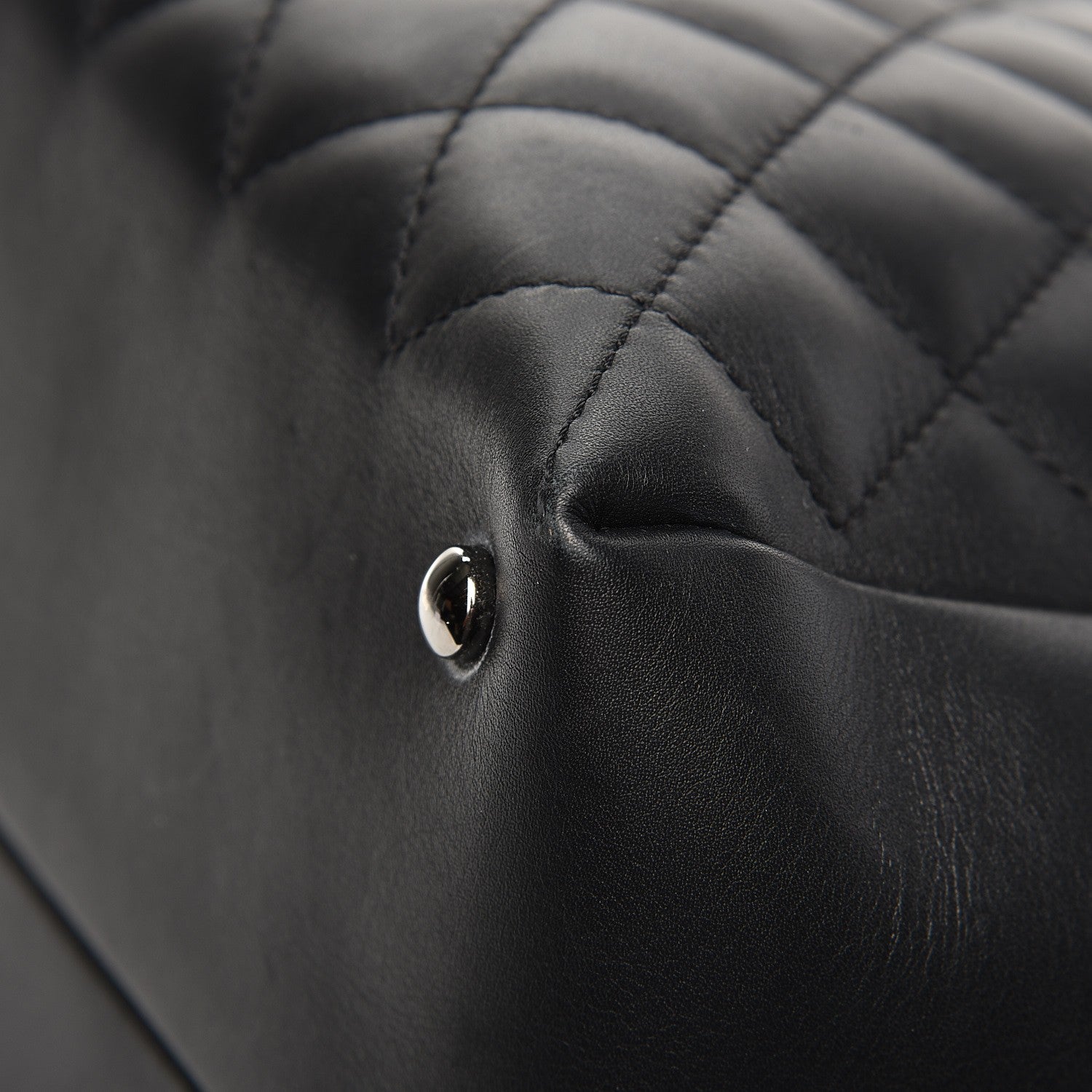 Chanel Calfskin Quilted Feather Weight Bowling Bag Black 12 of 15