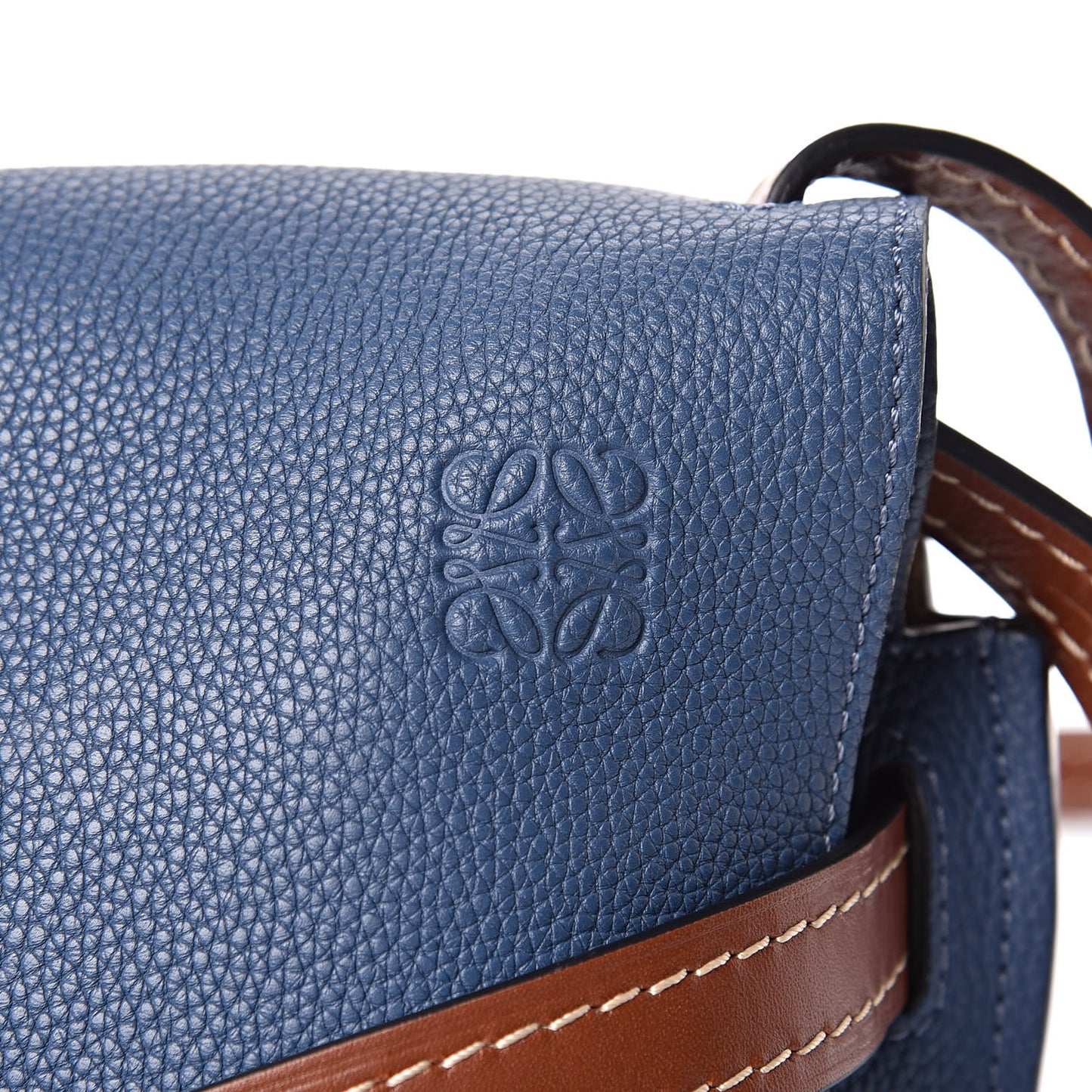 Grained Calfskin Small Gate Crossbody Bag Varsity Pecan