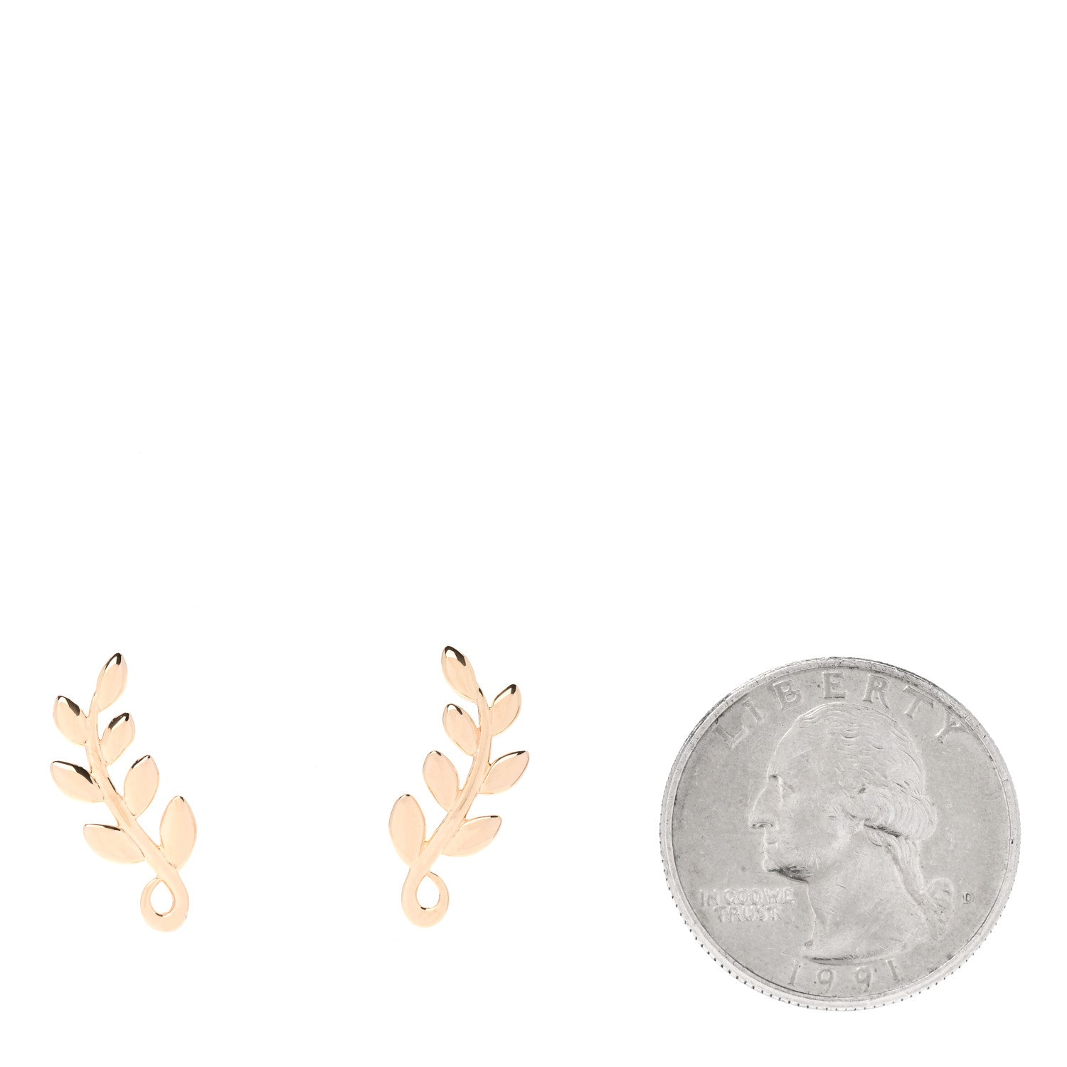 Tiffany 18K Rose Gold Paloma Picasso Olive Leaf Climber Earrings 2 of 5