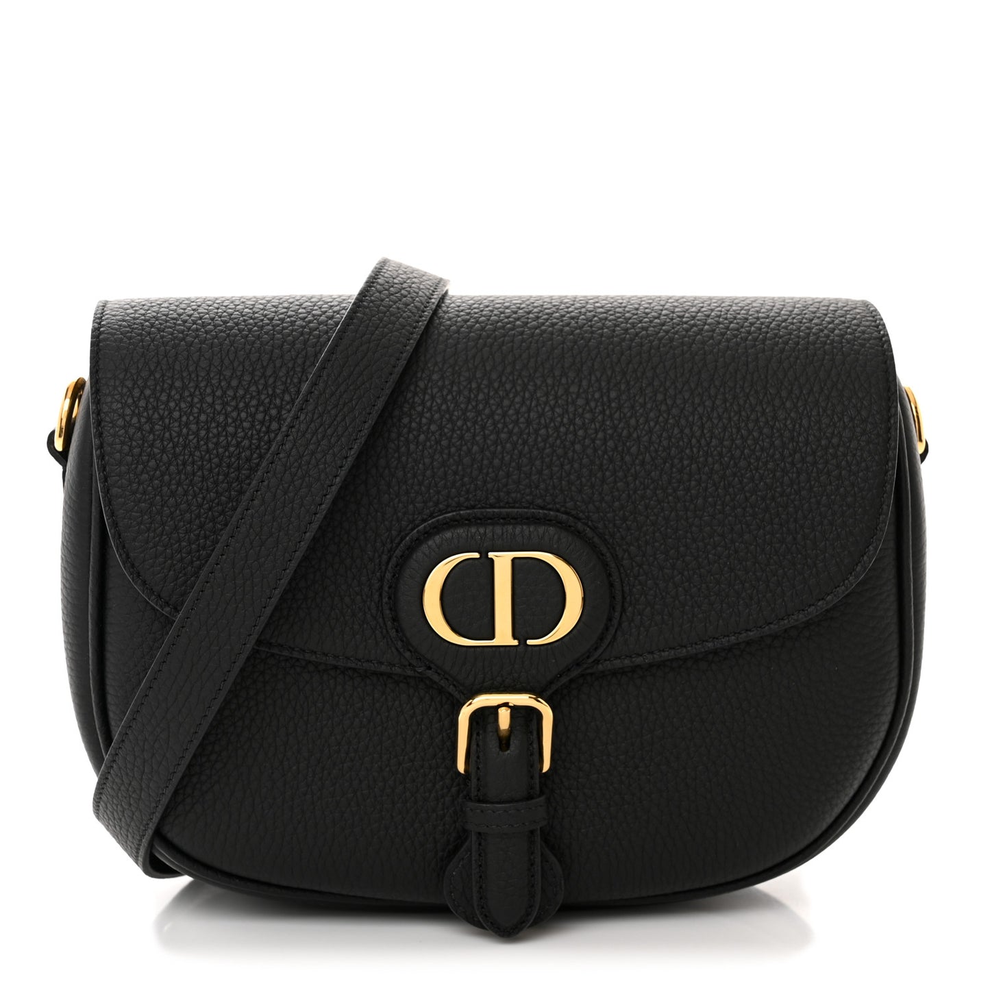 Grained Calfskin Medium Bobby Flap Black