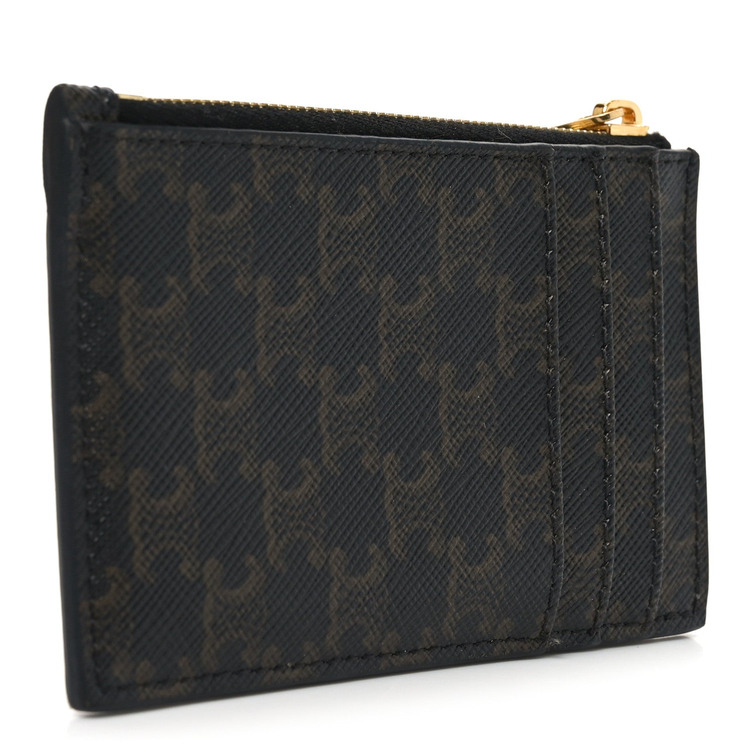 Celine Triomphe Canvas Zipped Card Holder Tan 3 of 8