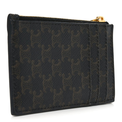 Celine Triomphe Canvas Zipped Card Holder Tan 3 of 8