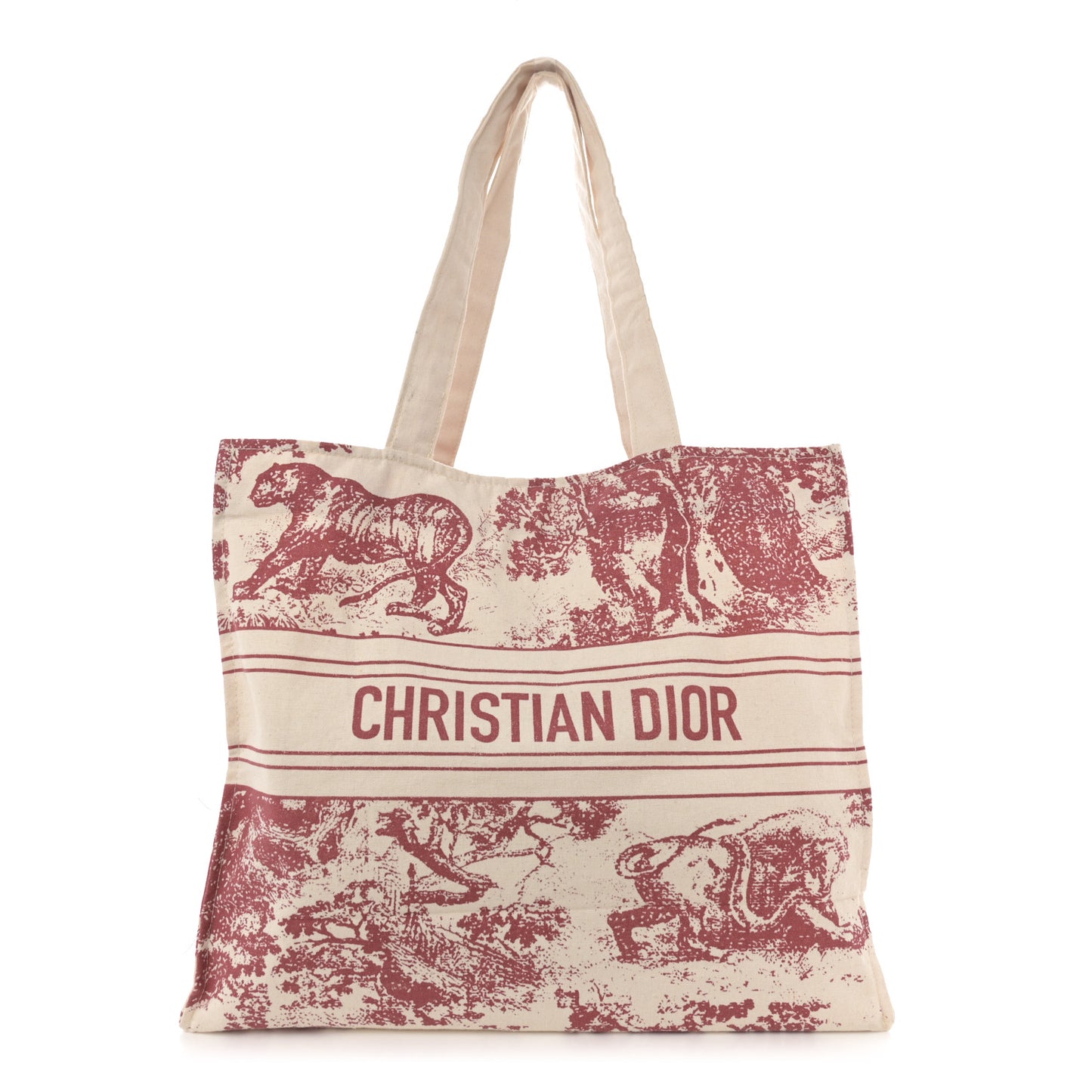 Straw Dioriviera Tote Red