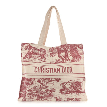 Christian Dior Straw Dioriviera Tote Red 1 of 14